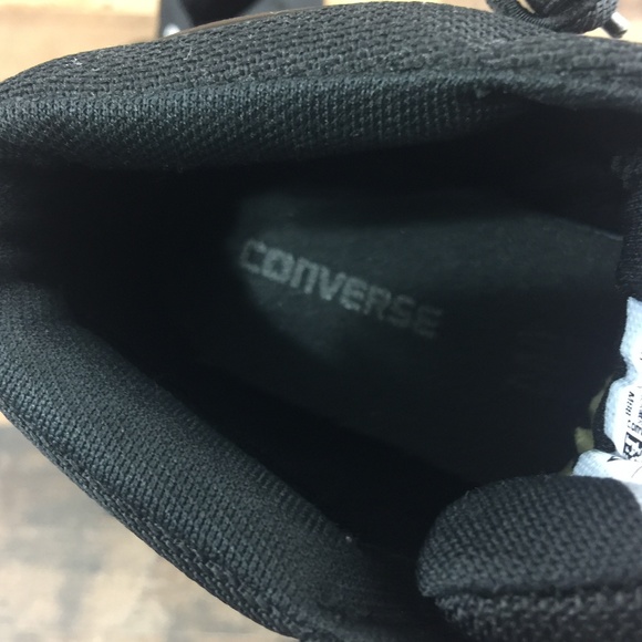 Converse Black Canvas Slip-On Mid-Top Sneakers - Picture 4 of 8